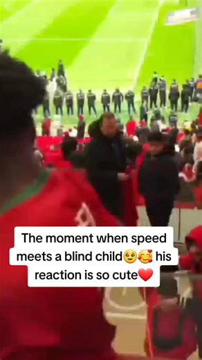The moment when speed meets a blind child, his reaction is so cute #ishowspeed #fyp