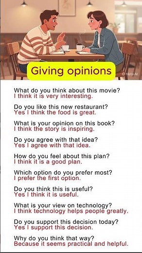 Giving Opinions 💬 | Useful English Phrases for Sharing Your Thoughts 🗣️ #englishforbeginners