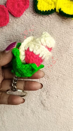 ​Mini Crochet Rose Tutorial 🧶 | Perfect Handmade Gift Idea| #shorts #crochet#trending