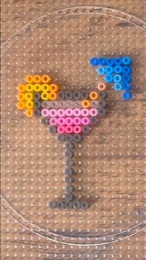 DIY Drink Fuse Bead Easy Craft Ideas Tutorial - Pink Drink With An Umbrella! 🍹