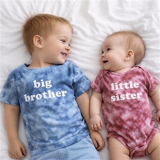 Custom Tie Dye Brother Sister Shirts, Big Brother Big Sister or Little Brother Little Sister Shirt, Matching Sibling Outfits - Etsy