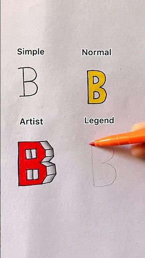 How to draw 3d letter “B” #drawing #art #viral #shorts #artist
