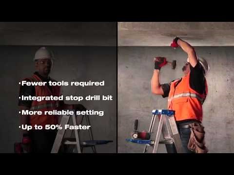 Hilti HDI Drop In Anchor System with stop drill bit and automatic setting tool