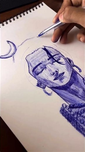 Shiv ji Pen Drawing 🎨✨ #art #shorts #shiv #drawing