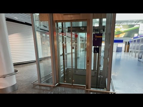 Glass Lödige Traction Elevator in the Frankfurt Aport in Frankfurt, Germany