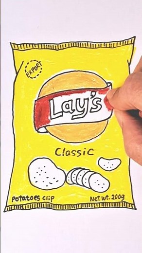 How to Draw Lay's Potato Chips | Easy for Kids Step By Step