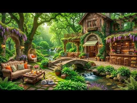 Tranquil Morning April Jazz with Nature Sounds | Garden Porch Ambience & Birdsong for Work, Relax