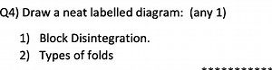 Q4) Draw a neat labelled diagram: (any 1)1) Block Disintegrat... | Filo