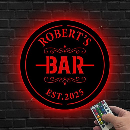 Custom Bar Neon Sign With Name, Personalized Gift for Him, Birthday & Housewarming Decor - Etsy
