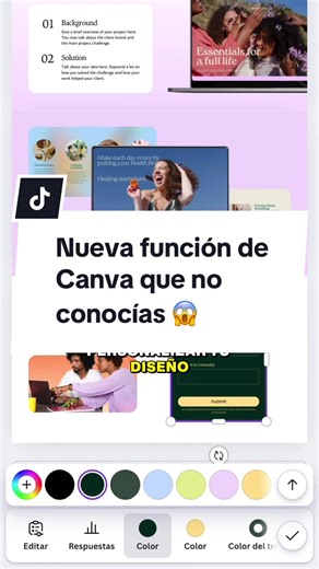 Nueva función de Canva que no conocías 😱 👇 Sigue este paso a paso 👇 1️⃣ Entra a Canva y haz clic en Sitio web 2️⃣ Vas a Diseño y elige una plantilla 3️⃣ Ve a Elementos y selecciona Formularios 4️⃣ Elige un tipo de formulario 5️⃣ Selecciona un diseño e insertalo 6️⃣ Haz clic en Editar y ajusta las preguntas 7️⃣ Personaliza los textos en configuración 8️⃣ Activa la opción Recopilar respuestas (función Pro) 9️⃣ Cambia colores y tipografías según tu marca 🔟 Presiona Publicar sitio web Tu formula