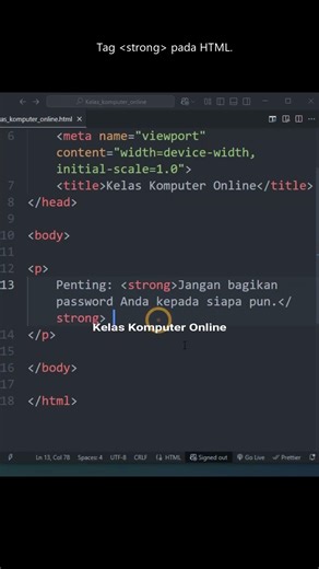 What Is the Strong Tag in HTML? It's Important! #coding #website #programming