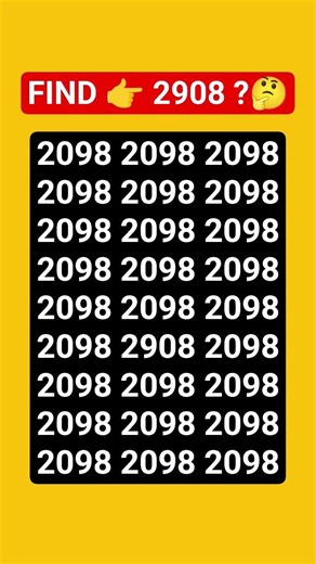 Find The 2908 #shorts #viral #quiz #quizgame #puzzle #maths #iqtest #education #ytshorts