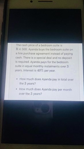 Grade 8 Revision Hire Purchase