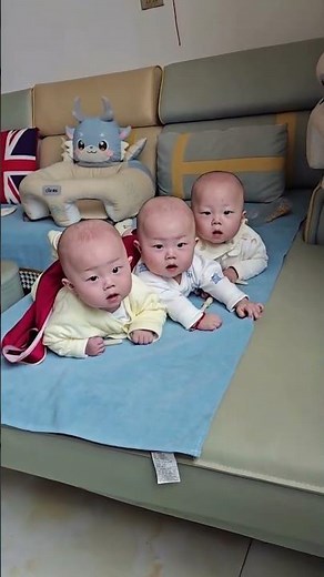 My Triplets Are Always Happy 💛😊 #triplets #happybabies #tripletlife