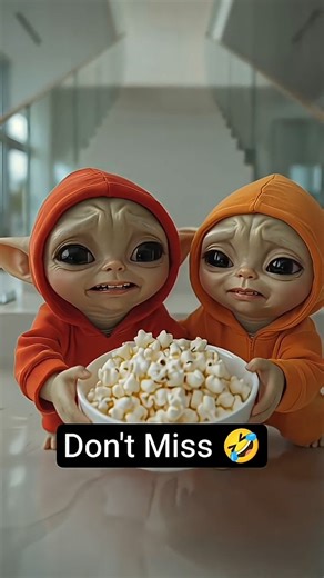 👽 Angry Elderly Alien vs Cute Little Alien with Popcorn 🍿 | Funny Alien Short Video 😂 #shorts