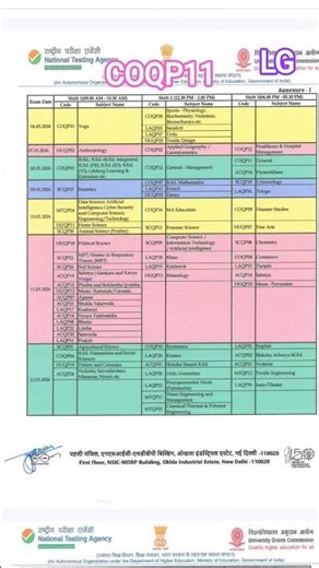 COQP11 GENERAL PAPER (LLB) EXAM DATE OUT 2026