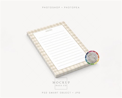 Basic Notepad Mockup PSD | 5x7 Tear off Pad of Paper Mockup | Color-changing Background! - Etsy
