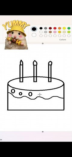 How to draw cake in ms paint | paint in computer| art #drawing #cake