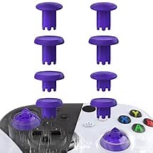 eXtremeRate ThumbsGear V3 Interchangeable Thumbsticks for Xbox Core Controller, 4 Height Adjustable Convex and Concave Grip Joysticks for Xbox One S/X/Elite, for Nintendo Switch Pro Controller -Purple