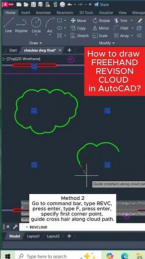 How to draw FREEHAND REVISION CLOUD in AutoCAD? #autocad #autocadtips