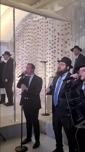 Benny Friedman, Simcha Jacoby, & Simcha Leiner at the Rechnitz wedding in Lakewood