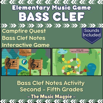 Bass Clef Notes Game | Interactive Elementary Music "Campfire Quest"