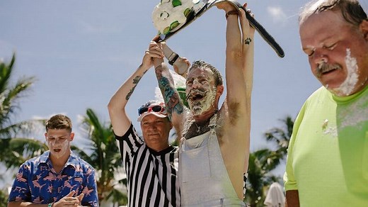 A Key lime pie-eating contest in Key West gets messy