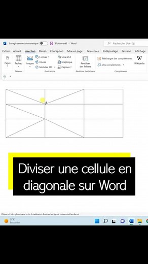 Diviser les cellules d'un tableau en diagonale sur Word #msword #amazingtutorial