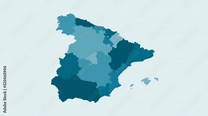 Spain - Blue tone animated country map
