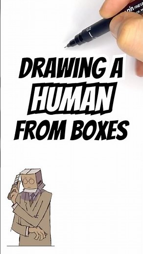 Drawing a human from boxes #creativeheroink