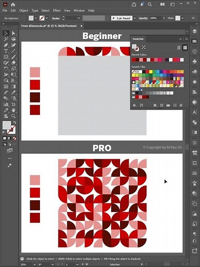 Illustrator Tutorial 2026 | How to design vector shape patterns like a professional #benocds