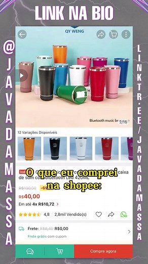 Caixinhas de Som Bluetooth em Promoção na Shopee