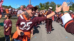 50 years ago today, The Marching Virginians took the field for the first time! 🥳 Since 1974, The Spirit of Tech has been an integral part of the fabric of Virginia Tech's community. To celebrate, past and current members played the halftime show of at Virginia Tech Football's home opener against Marshall University. | Virginia Tech