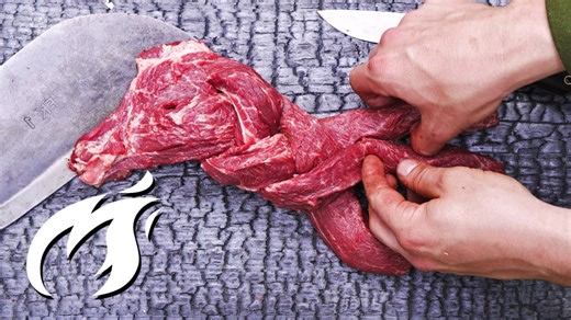 Grilling Epic Meat Braid in the Forest ASMR 🔥🥩