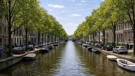 Paseando por los tranquilos canales y las casas clásicas de Ámsterdam