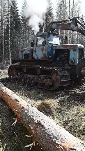 Vintage Power Tracked Skidder in Action