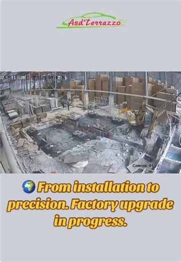 Machine installation completed. Calibration, testing, fine-tuning — all in progress. Every adjustment matters. Every millimeter counts. This is how precision is built before a single terrazzo slab leaves the factory. #TerrazzoFactory #InorganicTerrazzo #MachineInstallation #FactoryUpgrade #PrecisionEngineering