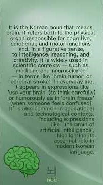 BRAIN in Korean Explained 🧠 | Learn the Korean Word 뇌 (noe) | Meaning, Usage & Pronunciation