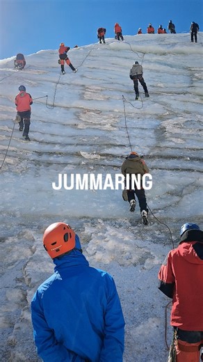 Ketan Badhiye on Instagram: "Learning the use of a Jumar (ascender) to climb an ice / rock wall using a fixed rope. This rope-access technique involves mechanical ascenders that allow efficient upward movement on steep or featureless terrain, commonly used in ice climbing, mountaineering, and big-wall ascents while following a fixed line. #iceclimbing #jummaring #glacier #sikkim #mountainlove"