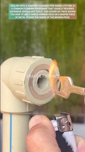 How to remove a broken pipe thread using a DIY wrench hack. #ytshorts