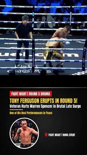💥 TONY FERGUSON WENT OFF IN ROUND 5! 🔥 He had Warren Spencer hurt bad at the end of the fifth — what an absolute war! 🥊 One of Tony’s best performances in a long time… The veteran still got it! 💪 #TonyFerguson #MMA #FightNight #UFC #LegendMode | Bhagalpur20