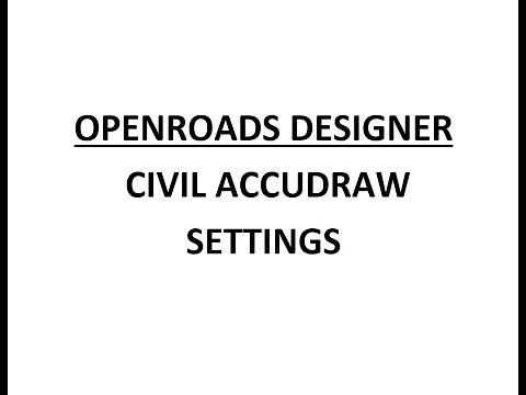 ORD - MicroStation - 6.1 - Civil Accudraw Settings