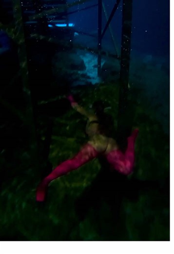 Freediving with no fins into this cool dock in a dark underwater cavern😎🧜‍♀️🙂‍↔️ #naturelovers #underwater #freediving #floridalife #swim