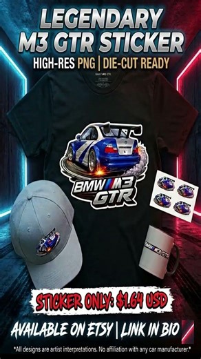 New M3 GTR Sticker PNG Out Now!