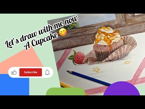 Let’s Draw a Realistic Cupcake with Colored Pencils | Step-by-Step Sweet Art Tutorial 🧁