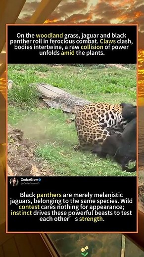 Jaguar VS Black Panther｜Intense Wild Confrontation #animals