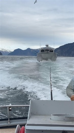 7’ ocean waves #boat #ocean #scary #viral #splash #fishing #alaska