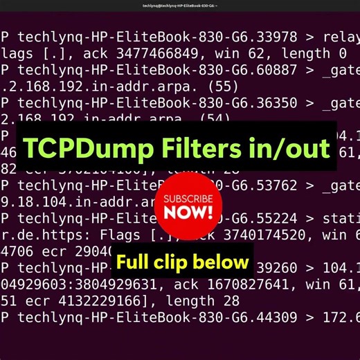 Filter TCP Port Numbers Using TCPDump #shorts #cybersecurity #networking