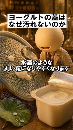 【植物の力】ヨーグルトの蓋はなぜ汚れないのか #shorts #グルメ #雑学