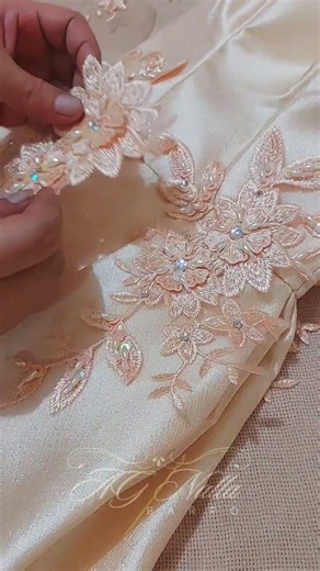 Touch of Elegance: Adding Lace Applique#LaceApplique #SewingDetails #SewingProcess #Sewing #shorts